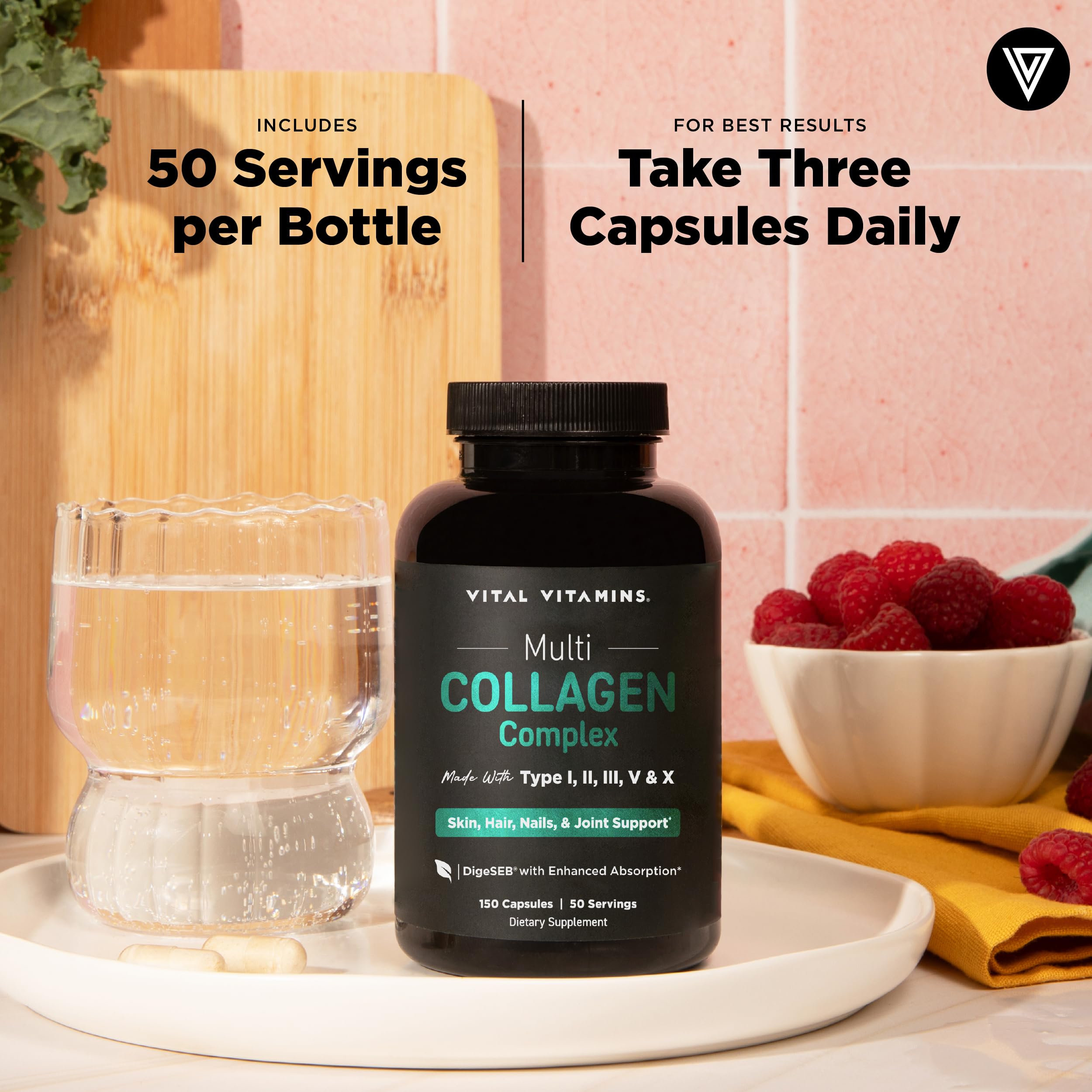 Multi Collagen Peptides Capsules by Vital Vitamins

