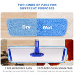 18in Microfiber Flat Mop Cleaning System | Stainless Steel Handle

