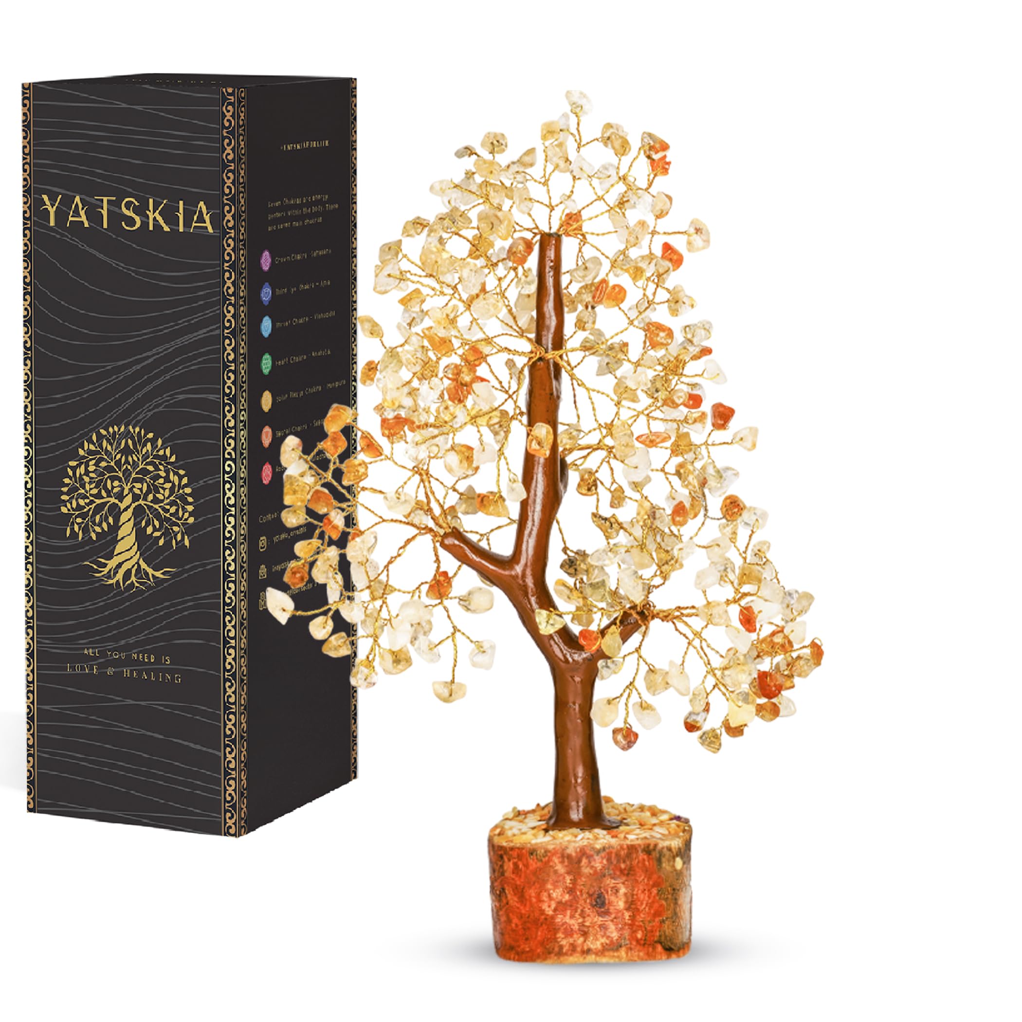 YATSKIA Crystal Tree Sculpture with Natural Crystals