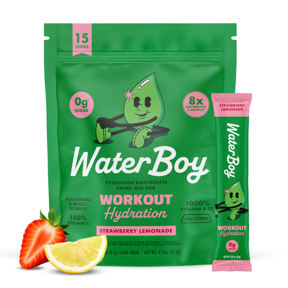 Waterboy Hydration Electrolyte Drink Mix - Sugar Free, All-Natural, Made in USA