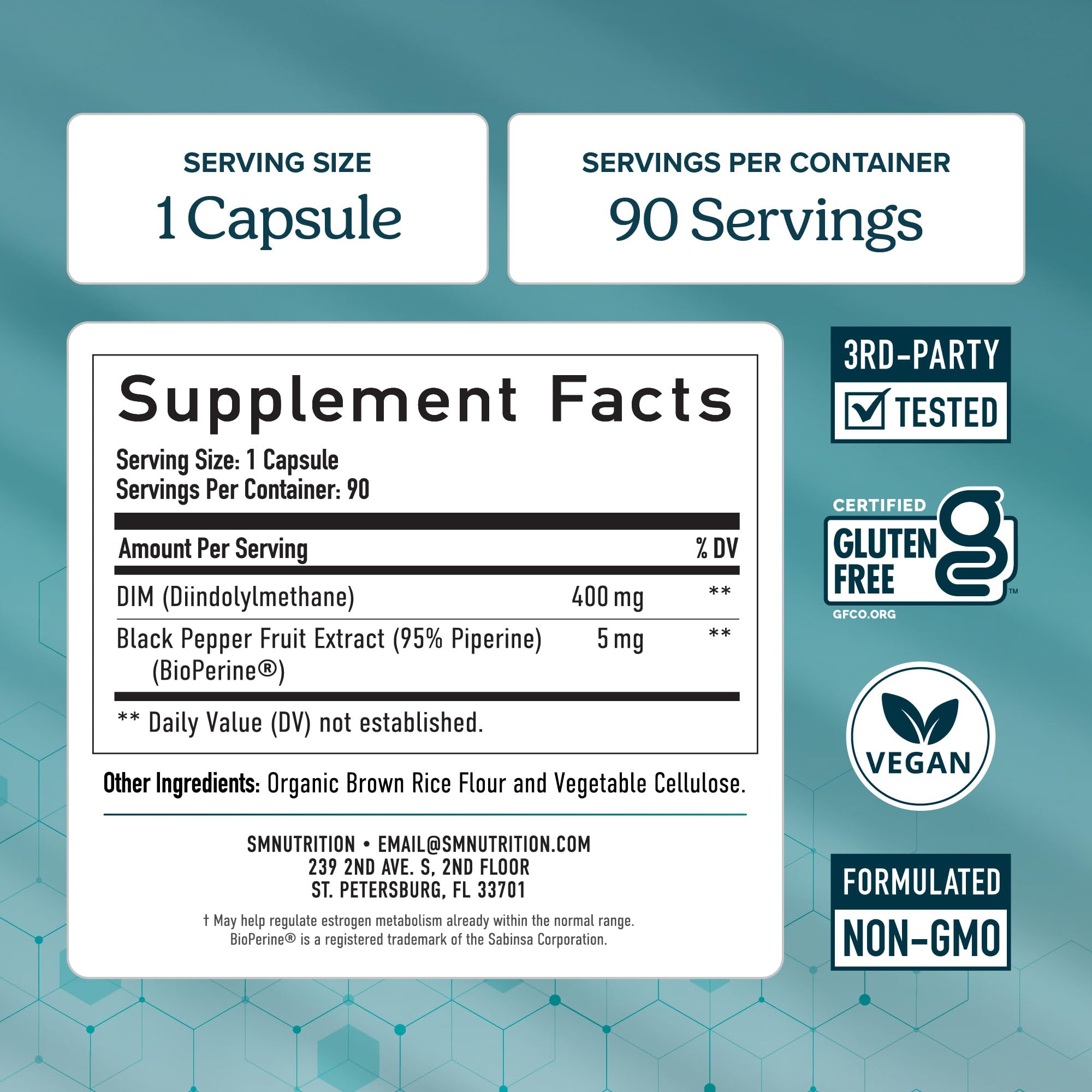 SM Nutrition DIM Supplement for Hormone Balance

