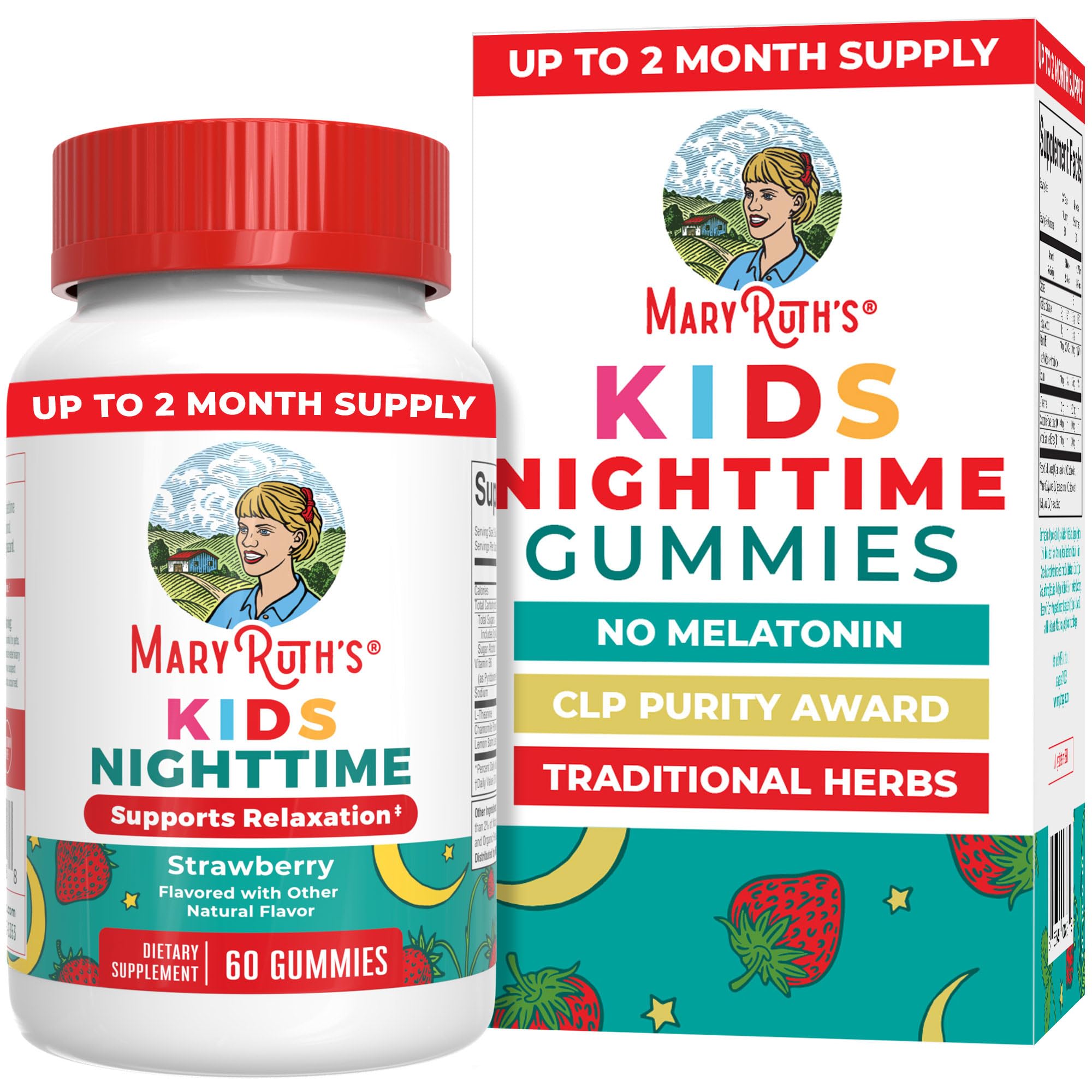 MaryRuth's Nighttime Gummies | Sugar Free L-Theanine Chamomile Lemon Balm

