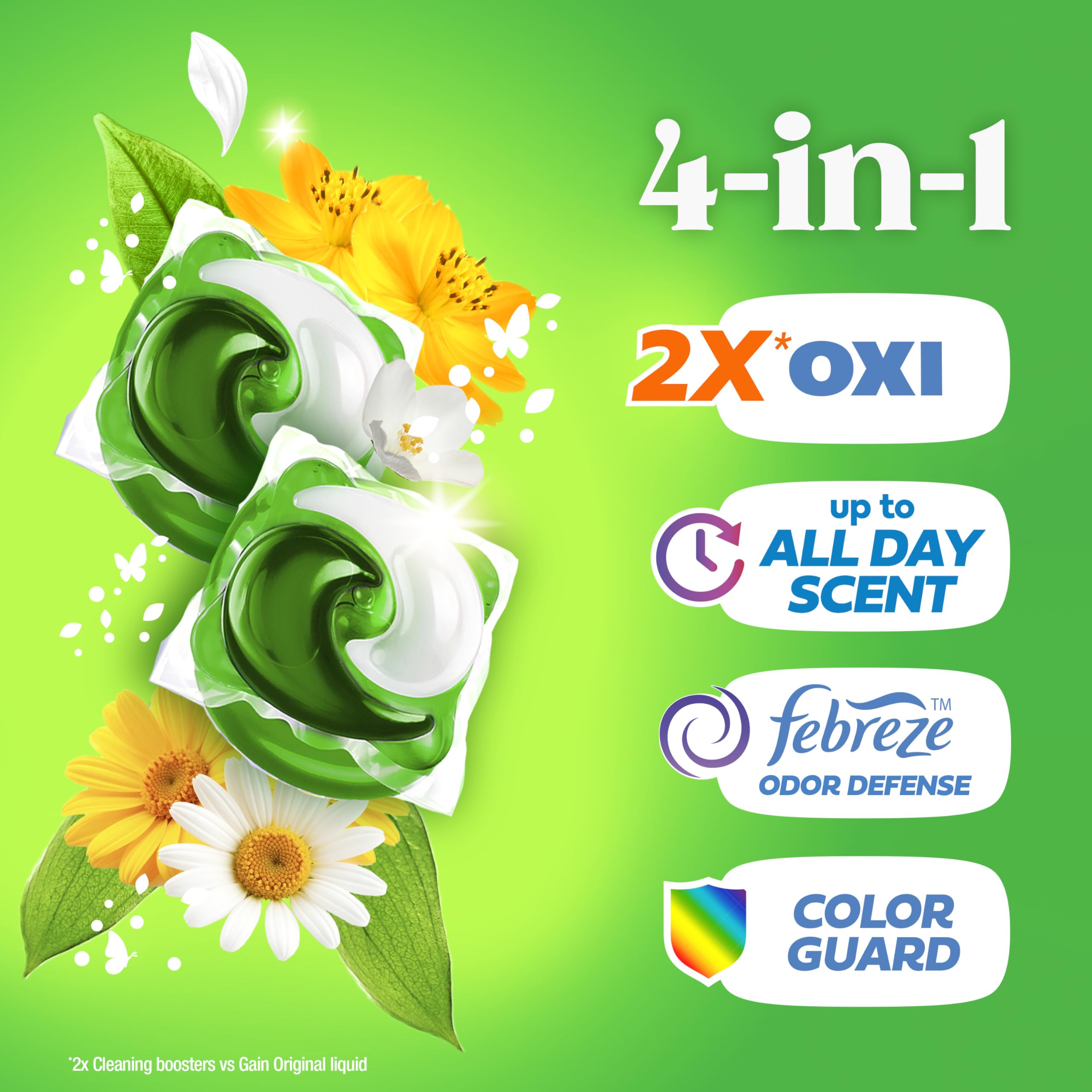 Gain Flings Liquid Laundry Pacs | Odor Defense

