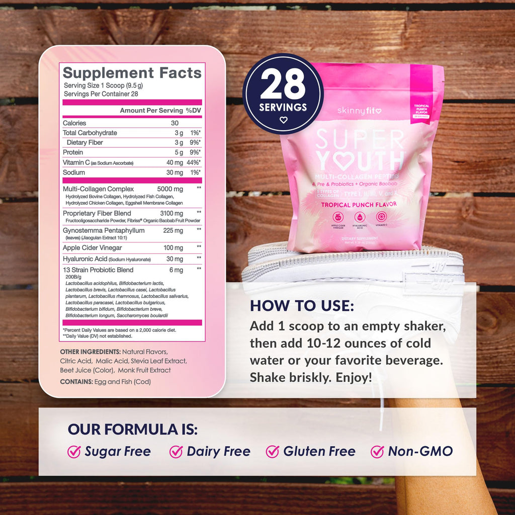 SkinnyFit Super Youth Collagen for Women - Multi Collagen Powder


