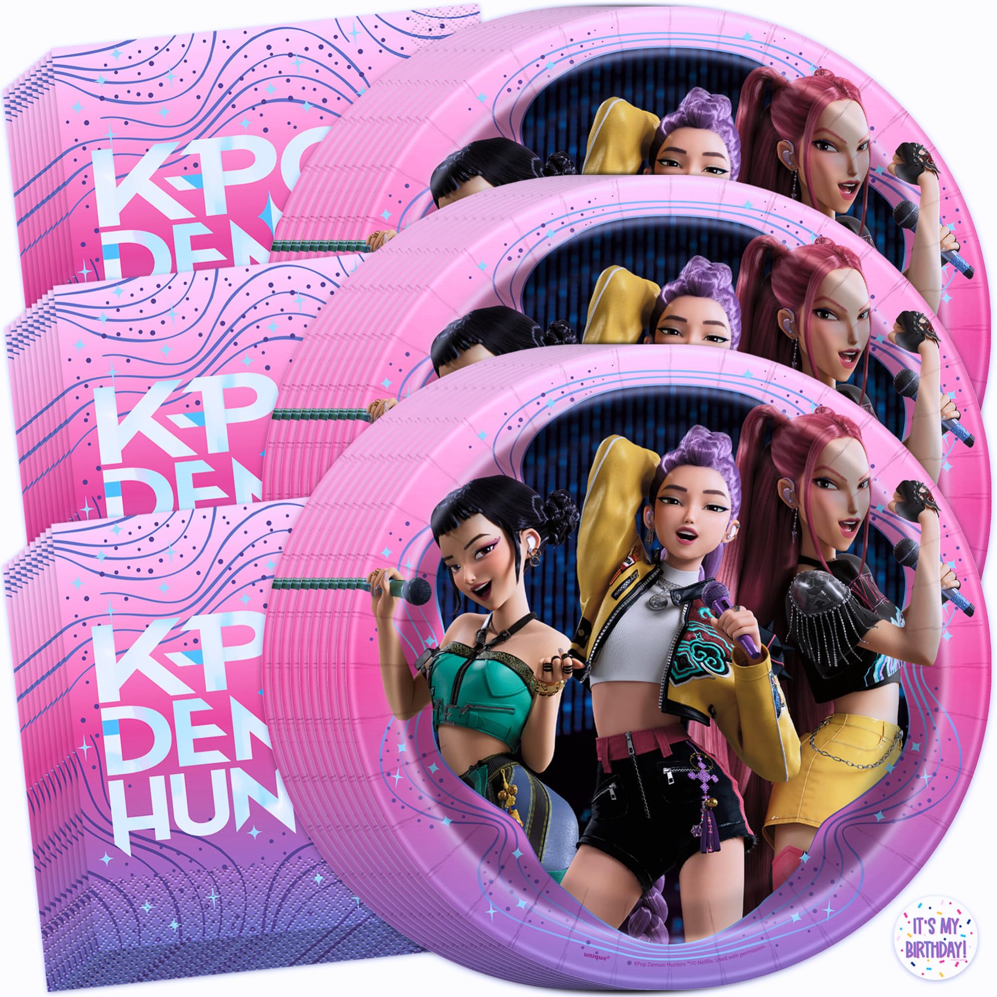 KPop Demon Hunters Plates and Napkins Set – Officially Licensed Party Decor