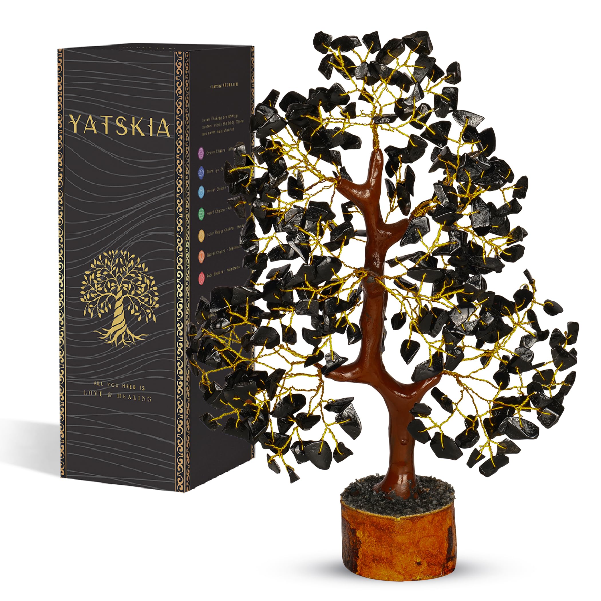YATSKIA Crystal Tree Sculpture with Natural Crystals