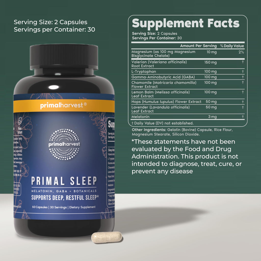 Primal Harvest Primal Sleep Support Supplement Melatonin

