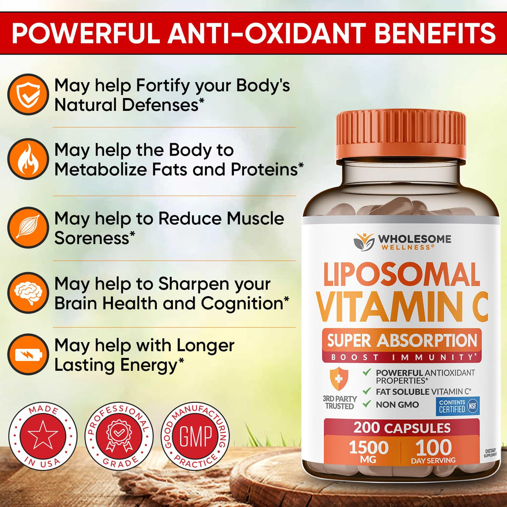 Wholesome Wellness Liposomal Vitamin C for Immune Support

