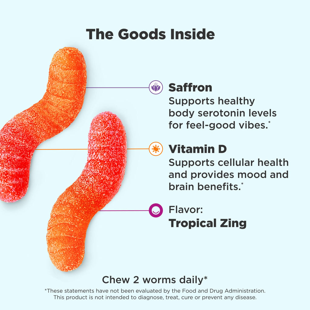 OLLY Hello Happy Gummy Worms Mood Support - Gluten Free

