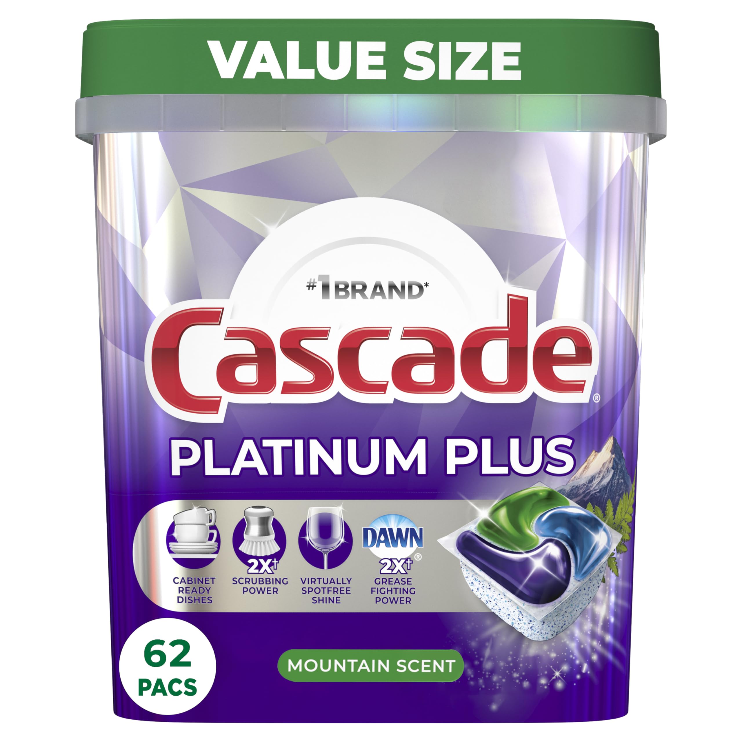 Cascade Platinum Plus ActionPacs Dishwasher Detergent Pods