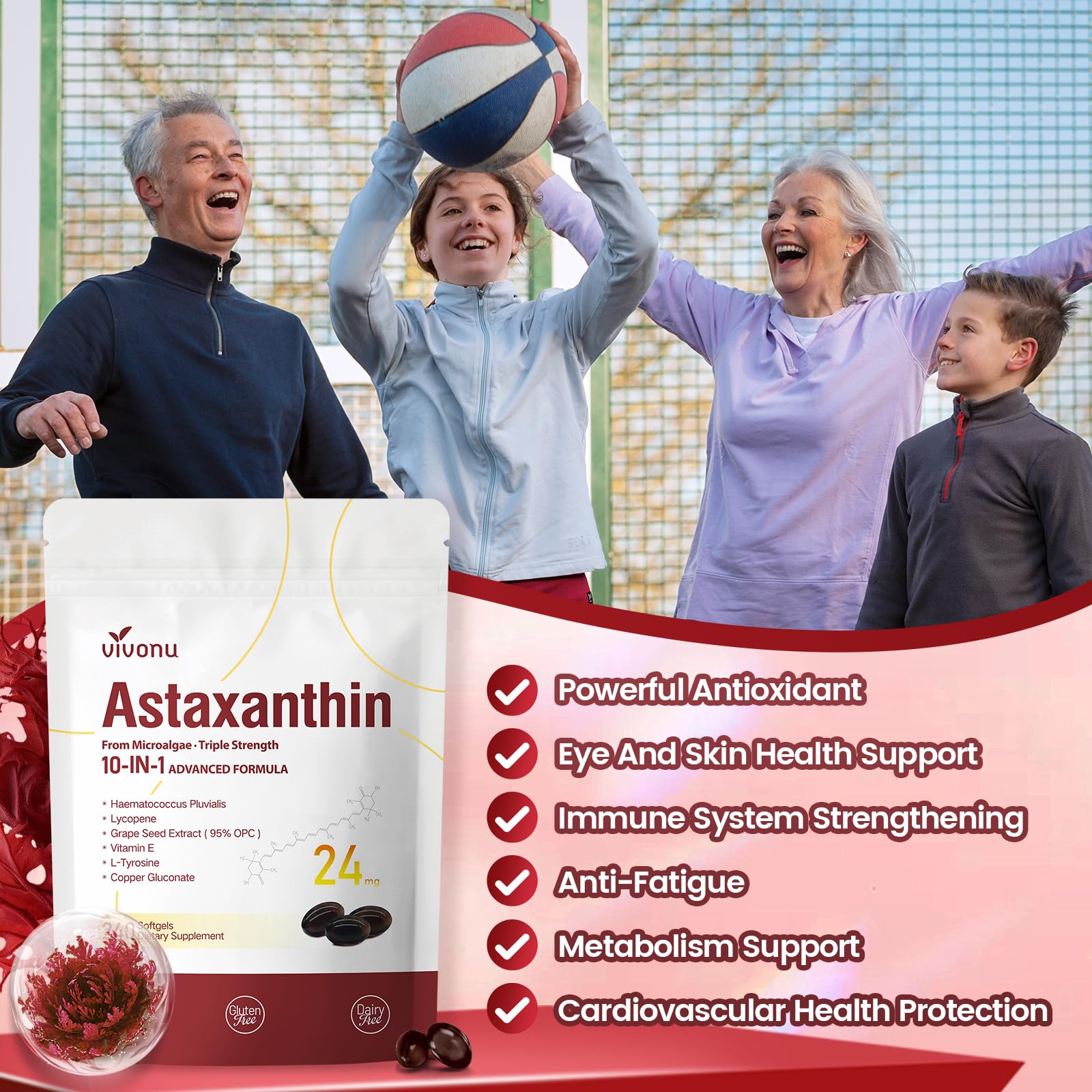 Astaxanthin Antioxidant Supplement from Haematococcus

