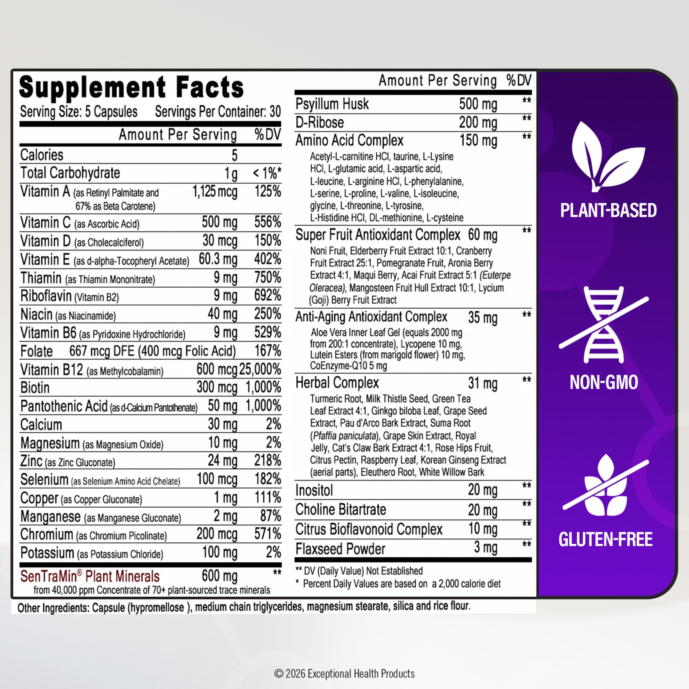 Immuno Immune Support Supplement - Plant-Based Mineral Blend

