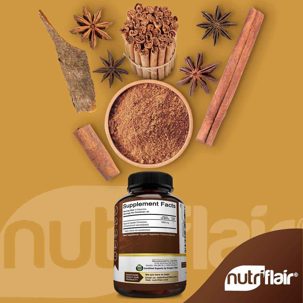 NutriFlair Organic Ceylon Cinnamon Supplement - USDA Organic

