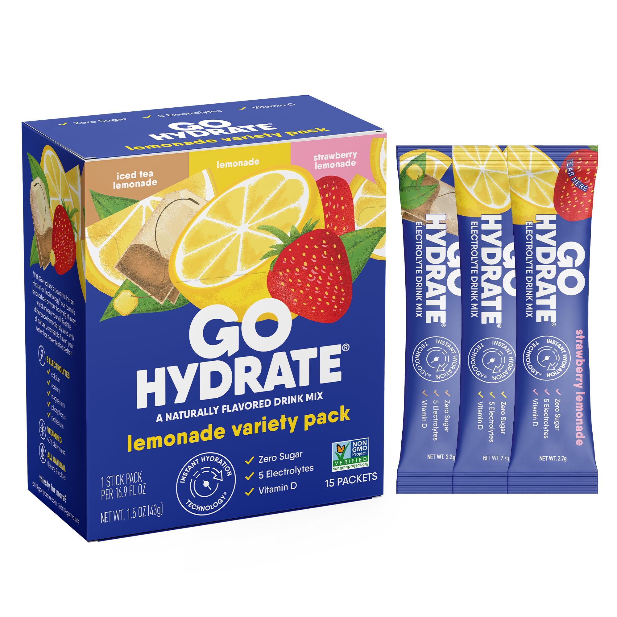 GoHydrate Electrolyte Powder - Low Sodium Sugar Free Hydration