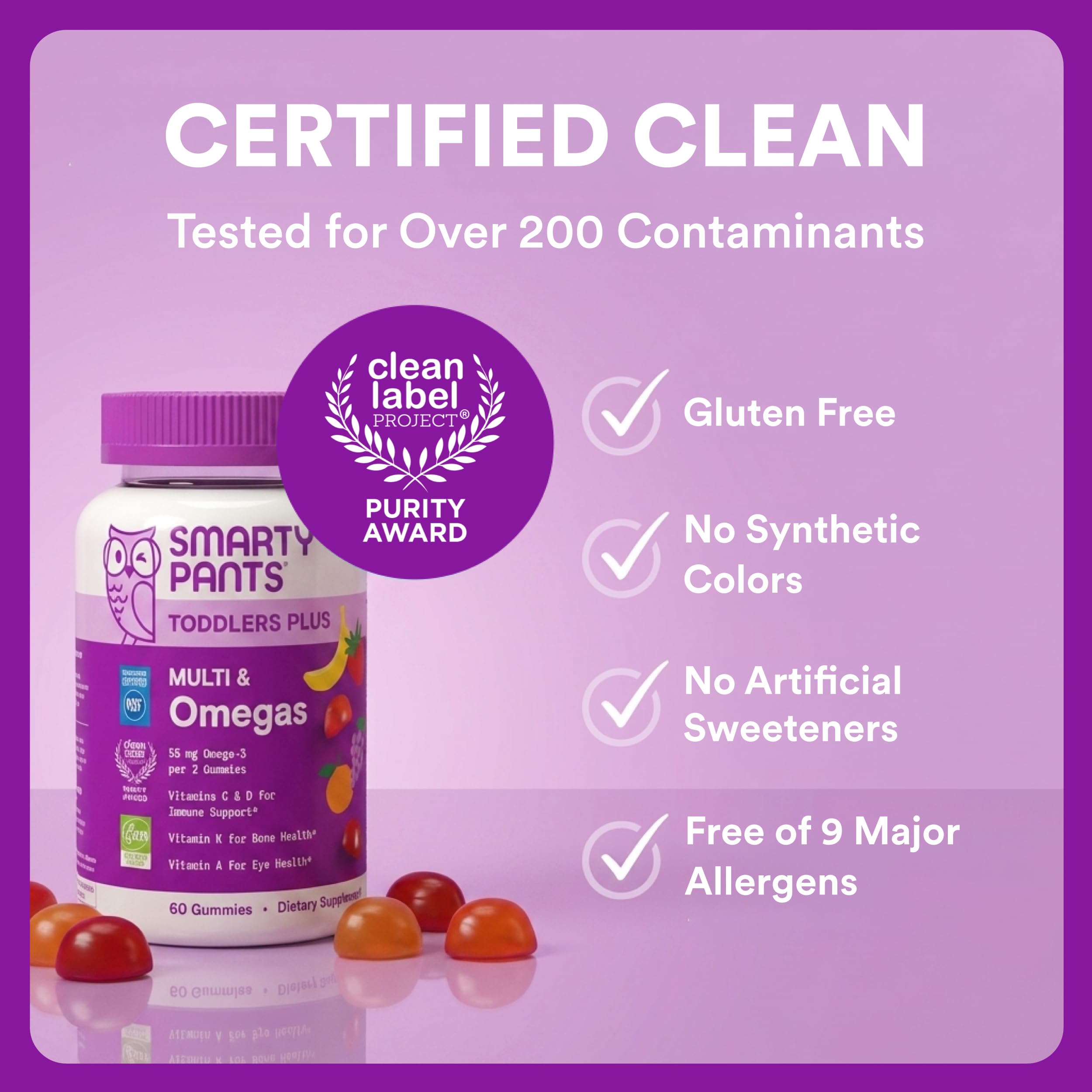 SmartyPants Toddler Multivitamin Gummies with Omega-3

