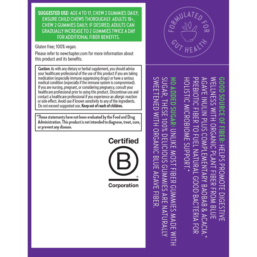 New Chapter Organic Fiber Gummies - Prebiotic Fiber

