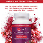Qunol Beets 3-in-1 Blood Pressure Support CoQ10 & Grape Seed

