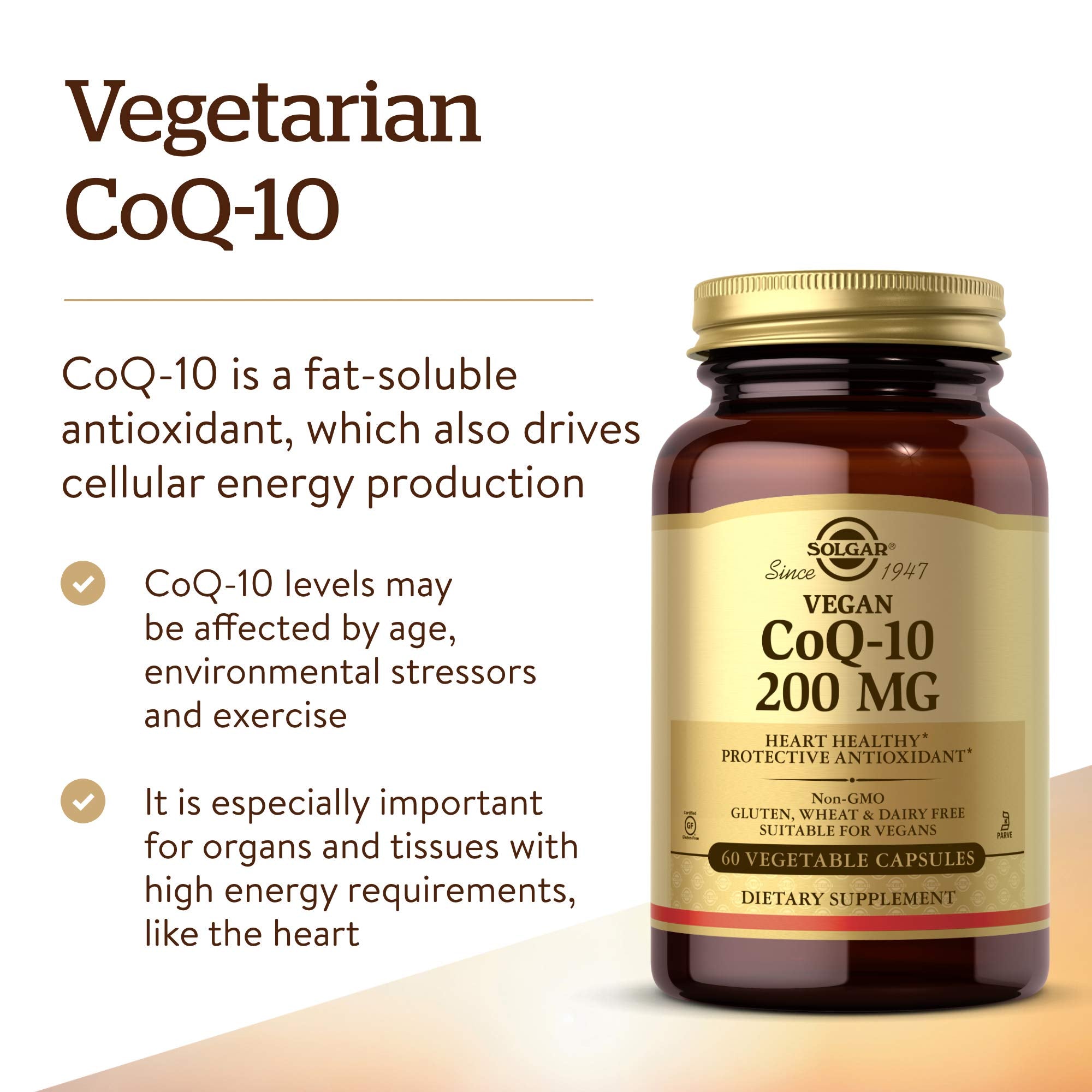 Solgar Vegetarian CoQ-10 Supplement for Heart Health

