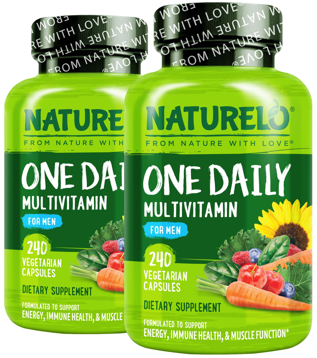 Naturelo Men’s One Daily Multivitamin – Plant-Based, Non-GMO