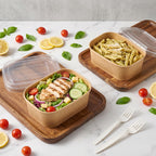 Disposable Meal Prep Containers with Lids and Forks

