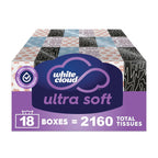 White Cloud Ultra Soft 3-Ply Facial Tissue Made in USA

