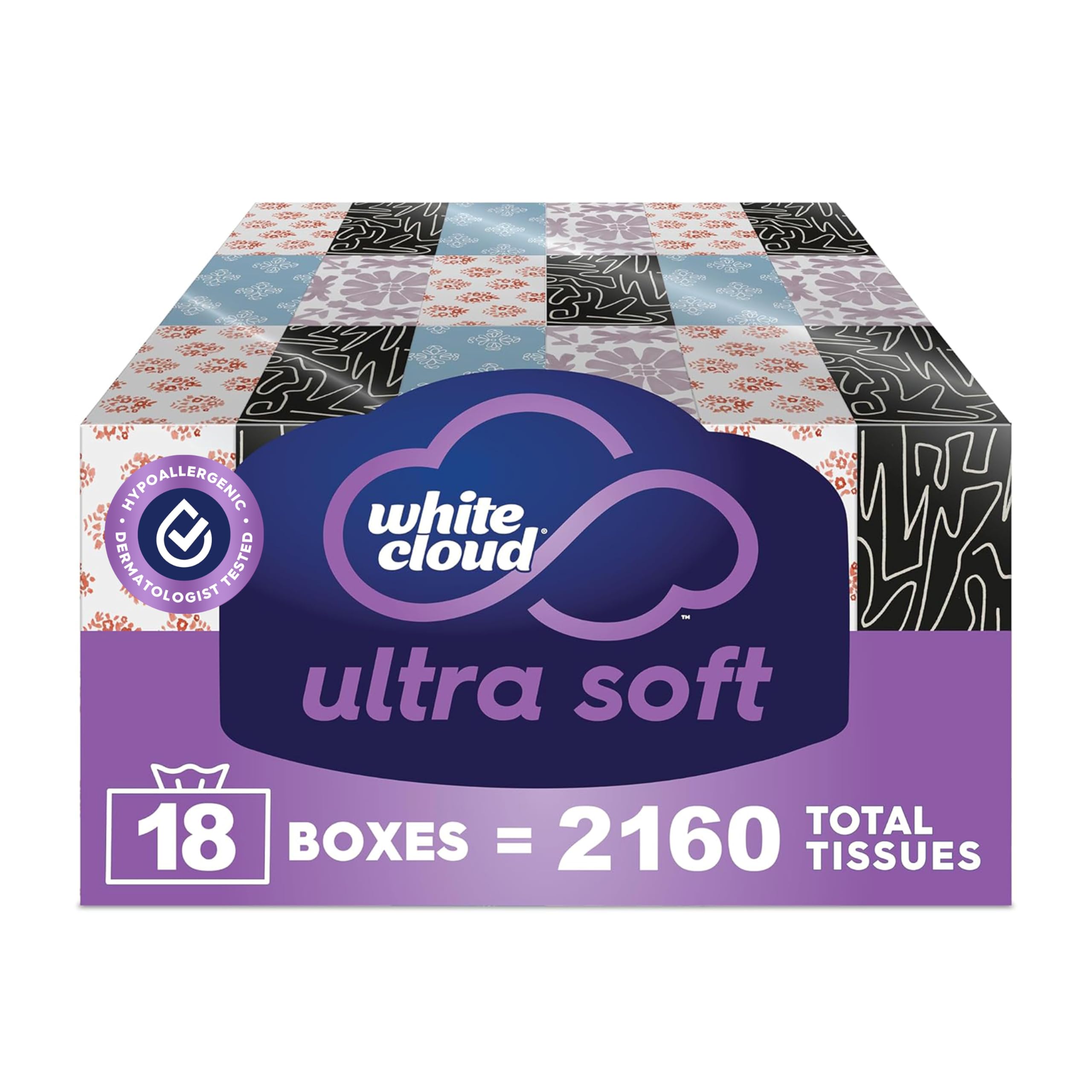 White Cloud Ultra Soft 3-Ply Facial Tissue Made in USA

