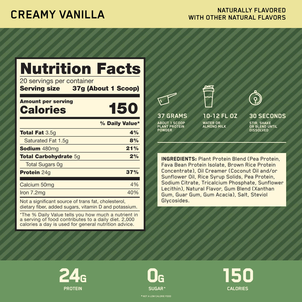 Plant Based Protein Powder by Optimum Nutrition

