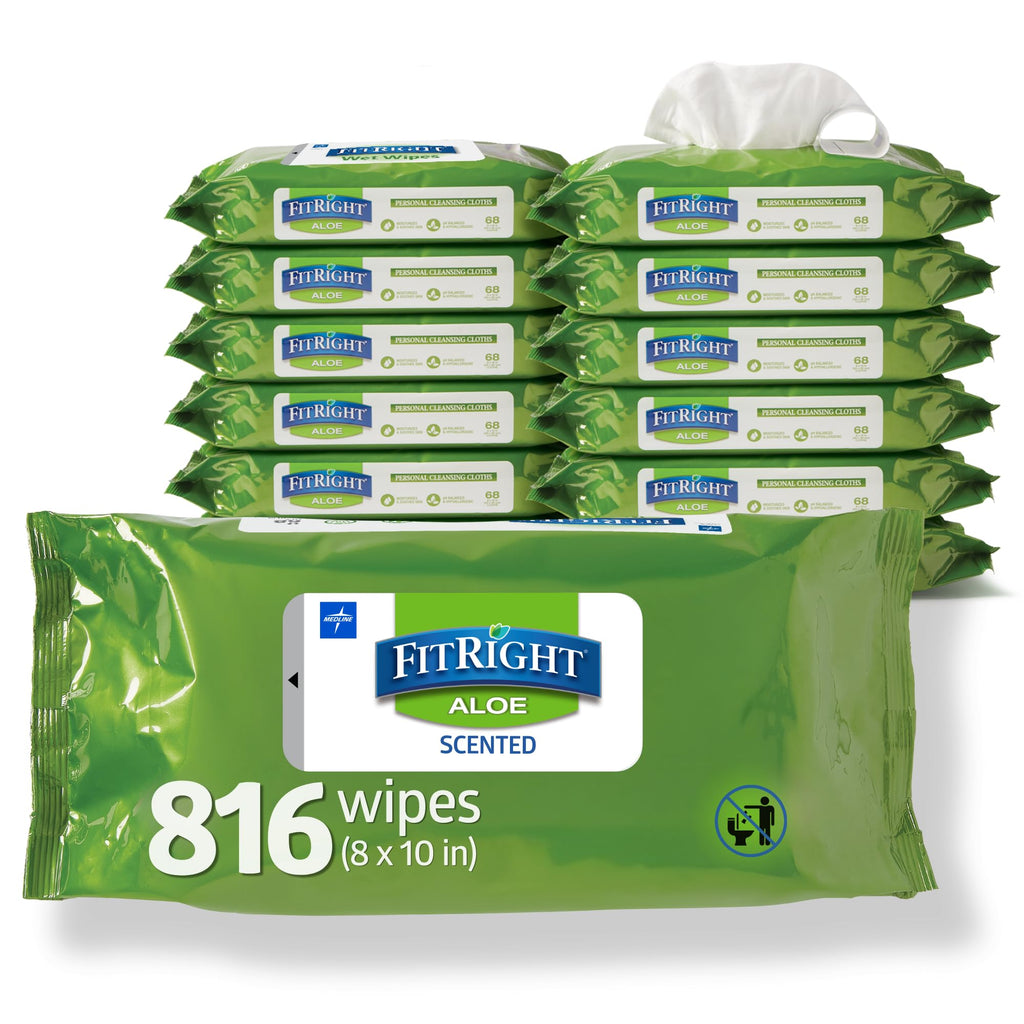 FitRight Personal Cleansing Wipes with Aloe for Adults