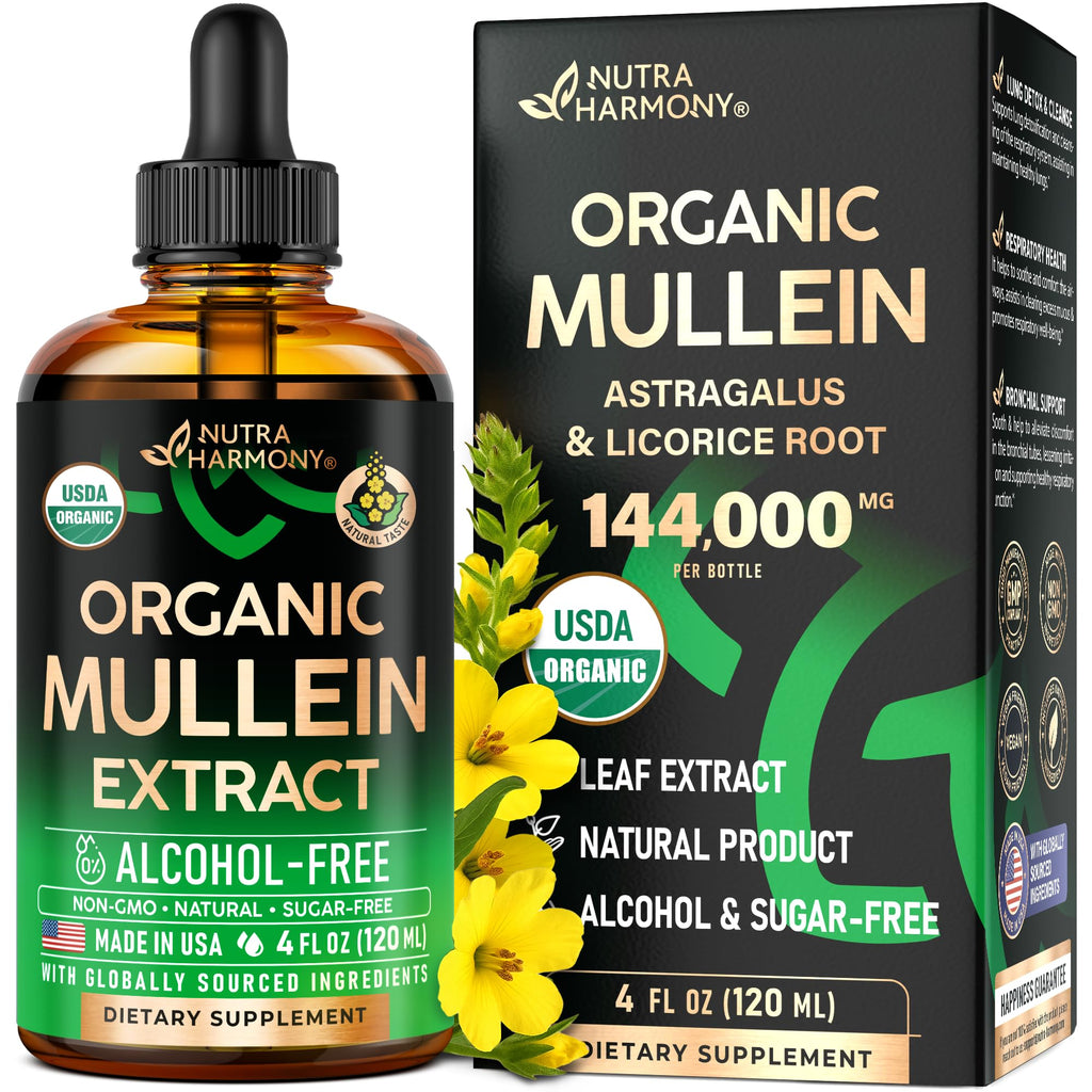 Mullein Drops for Lungs – USDA Organic Mullein Leaf Extract

