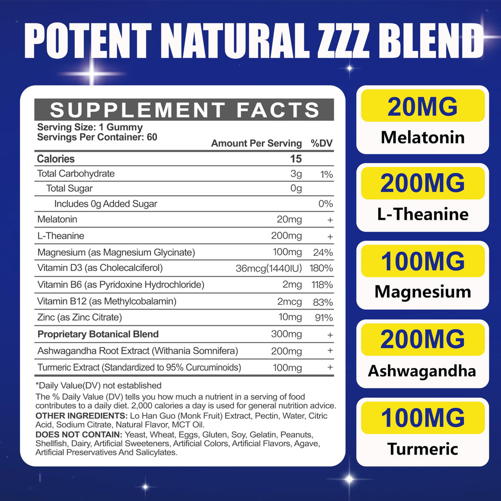 Maennyliy Melatonin Gummies for Adults - 20mg, Sugar Free

