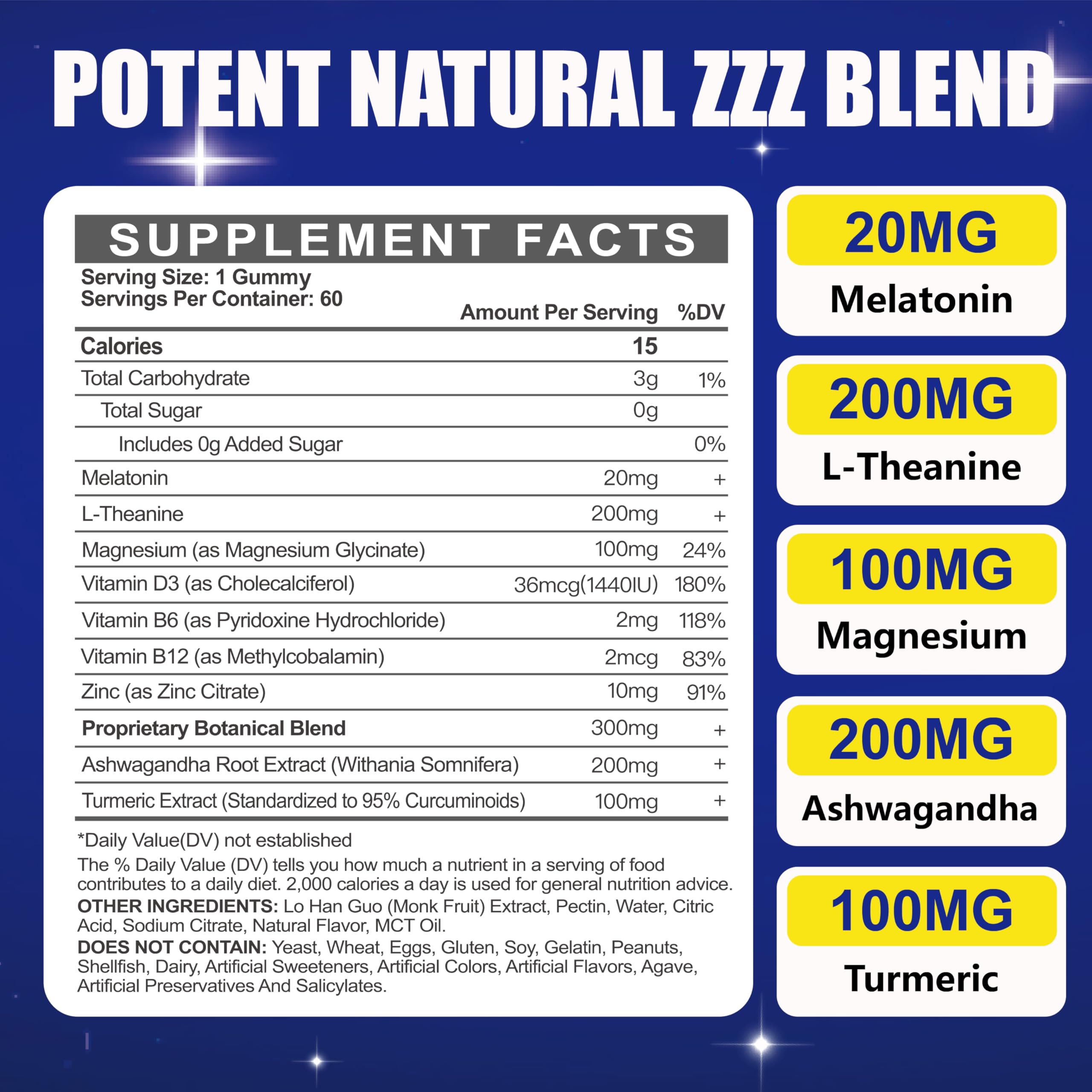 Maennyliy Melatonin Gummies for Adults - 20mg, Sugar Free

