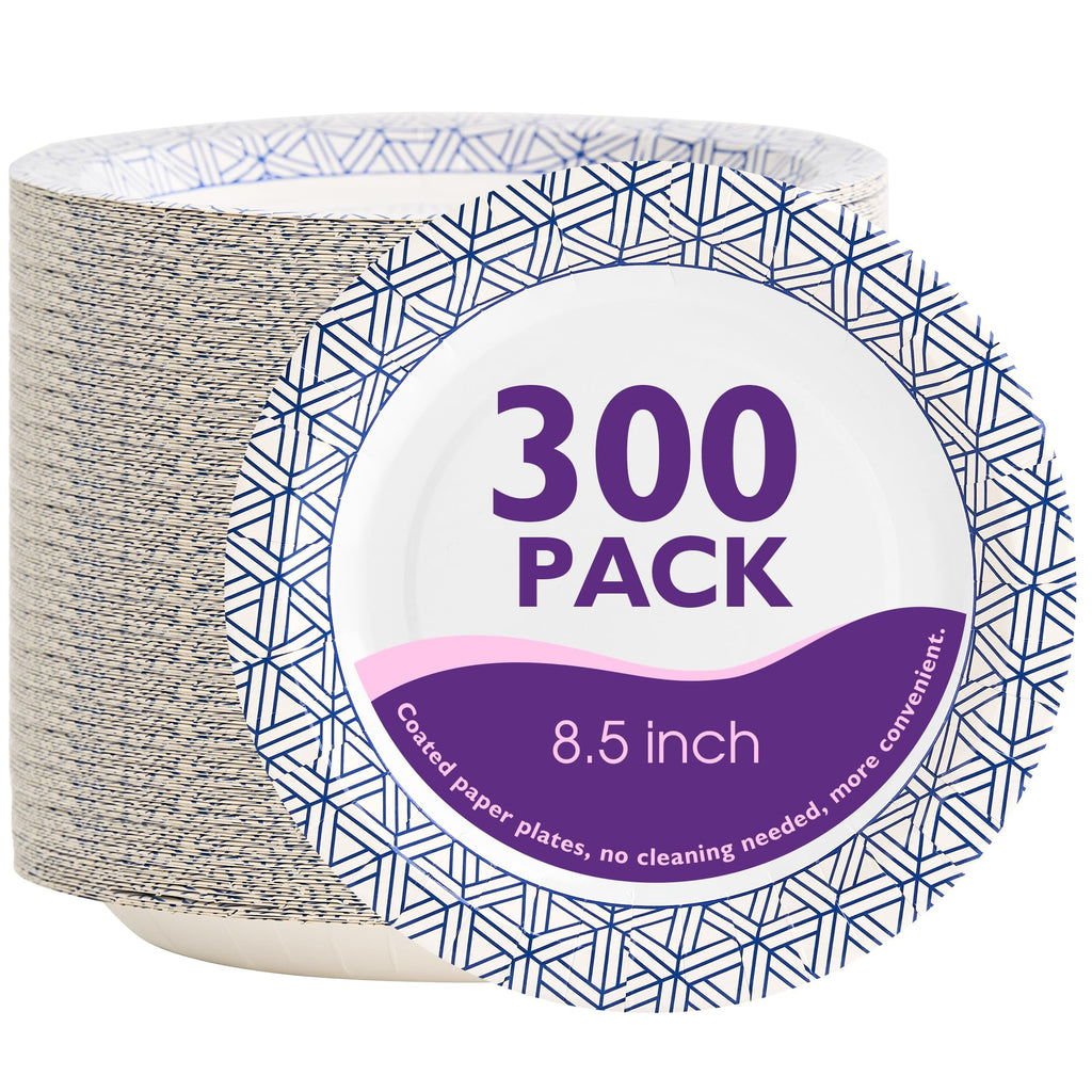 Disposable Paper Plates - Soak-Proof & Grease-Resistant

