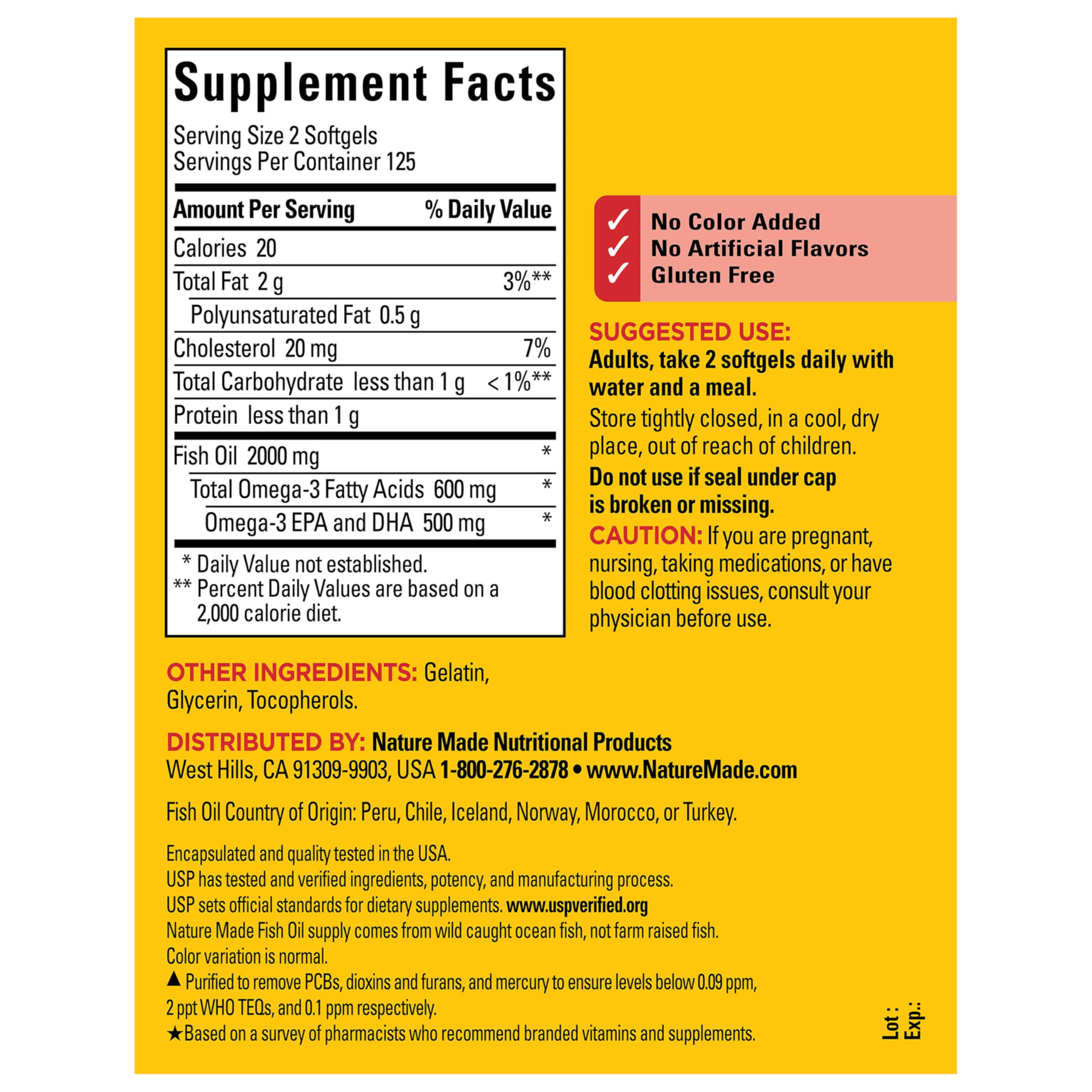 Nature Made Fish Oil Omega-3 Softgels for Heart Health

