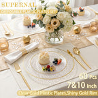 Rubtlamp Clear Plastic Plates with Gold Rim

