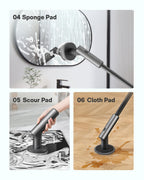 HOTO Cordless Spin Scrubber IPX7 Waterproof Long Handle

