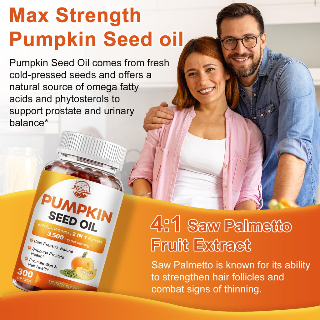 Pumpkin Seed Oil with Saw Palmetto Softgels - 3500mg

