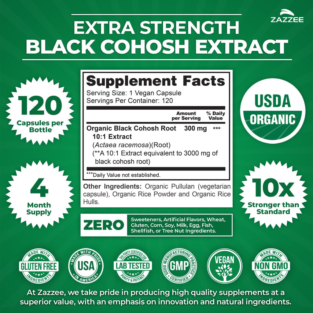 Black Cohosh Extract | Zazzee Naturals Organic Vegan

