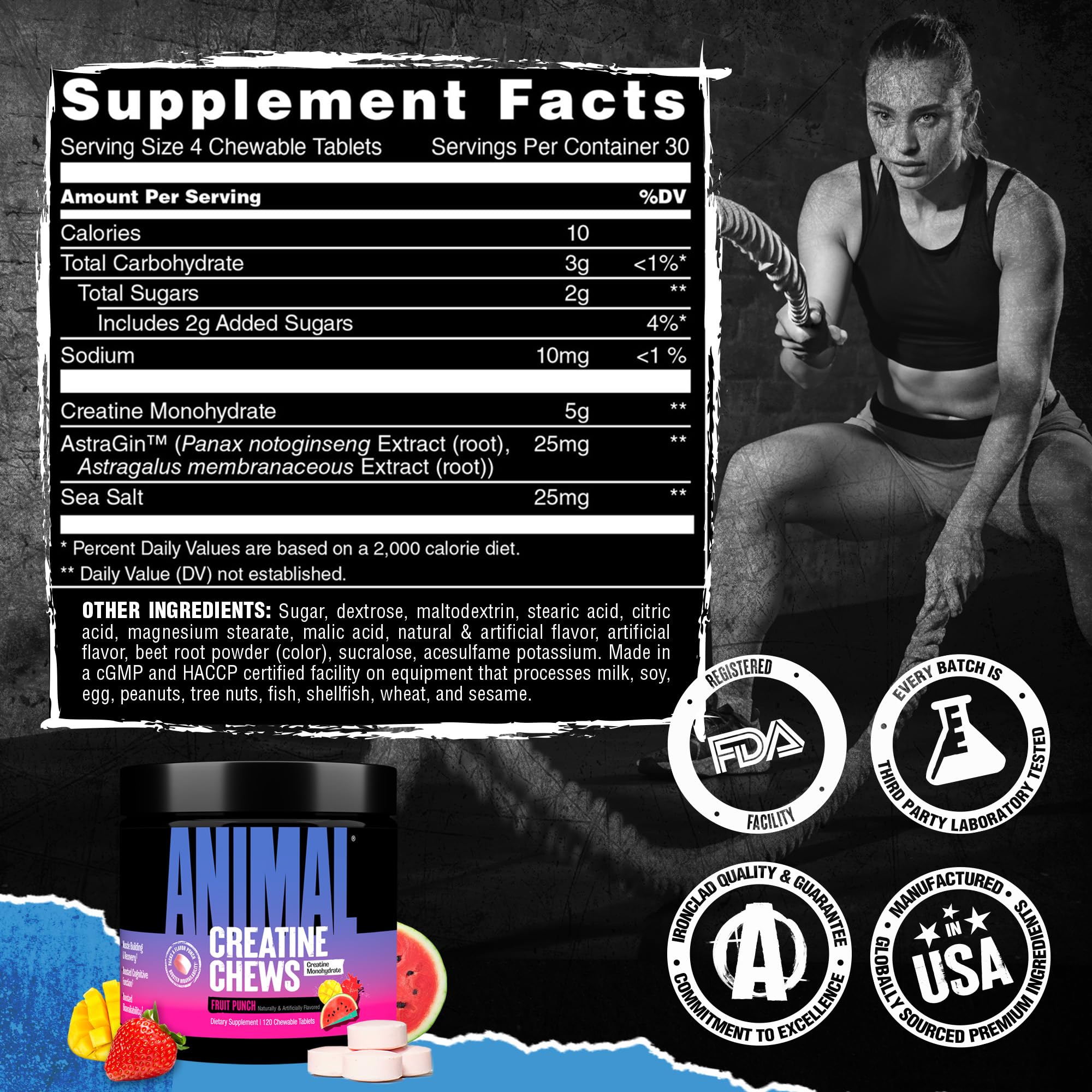 Animal Creatine Chews Tablets Monohydrate with AstraGin

