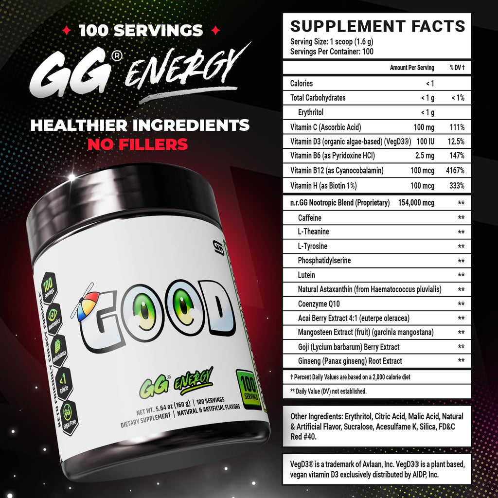 Gamer Supps GG Energy Powder for Gaming Performance

