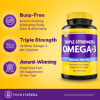 InnovixLabs Triple Strength Omega-3 Burpless Fish Oil

