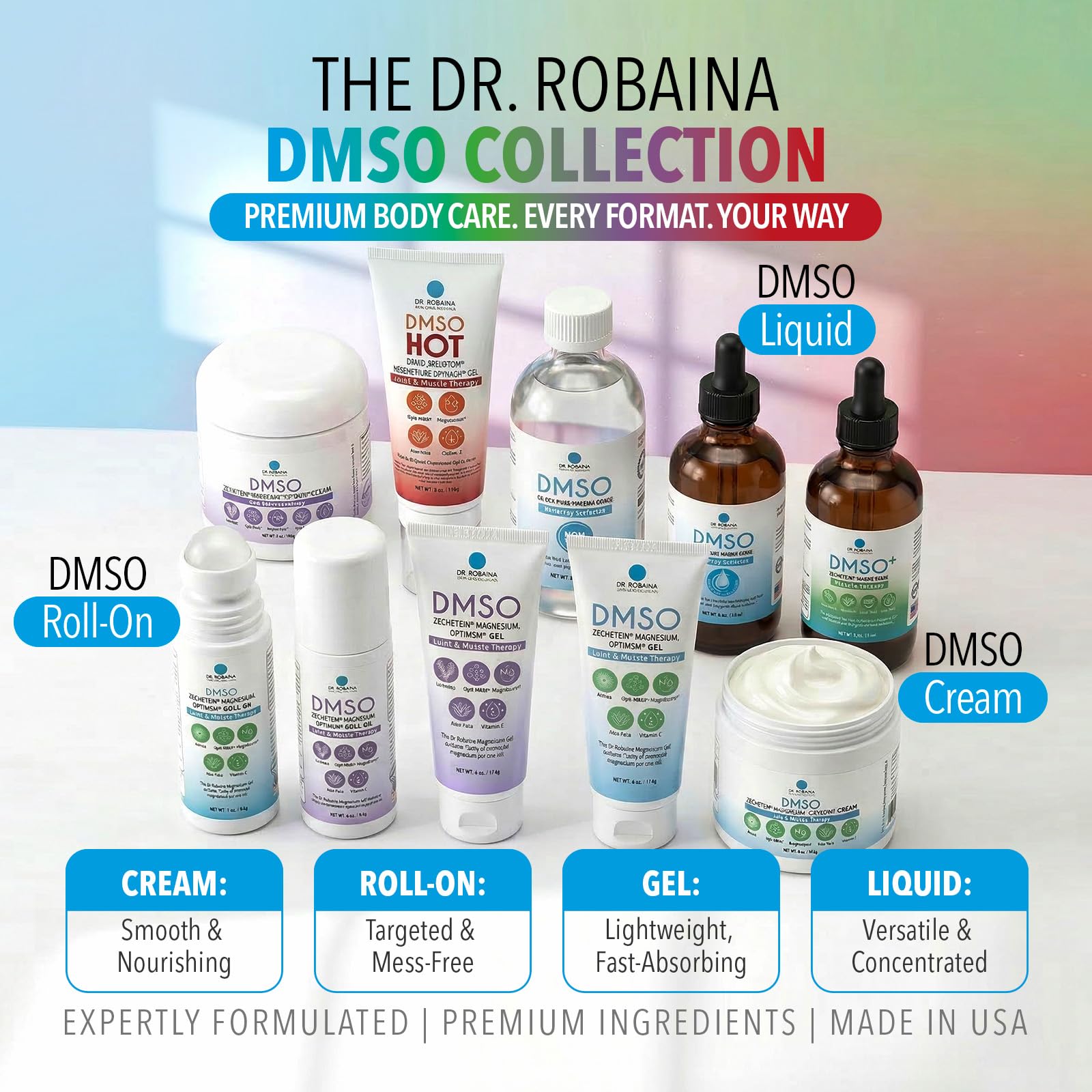 Dr. Robaina DMSO Roll-On for Skin Care | Arnica, Magnesium, Aloe & Vitamin E

