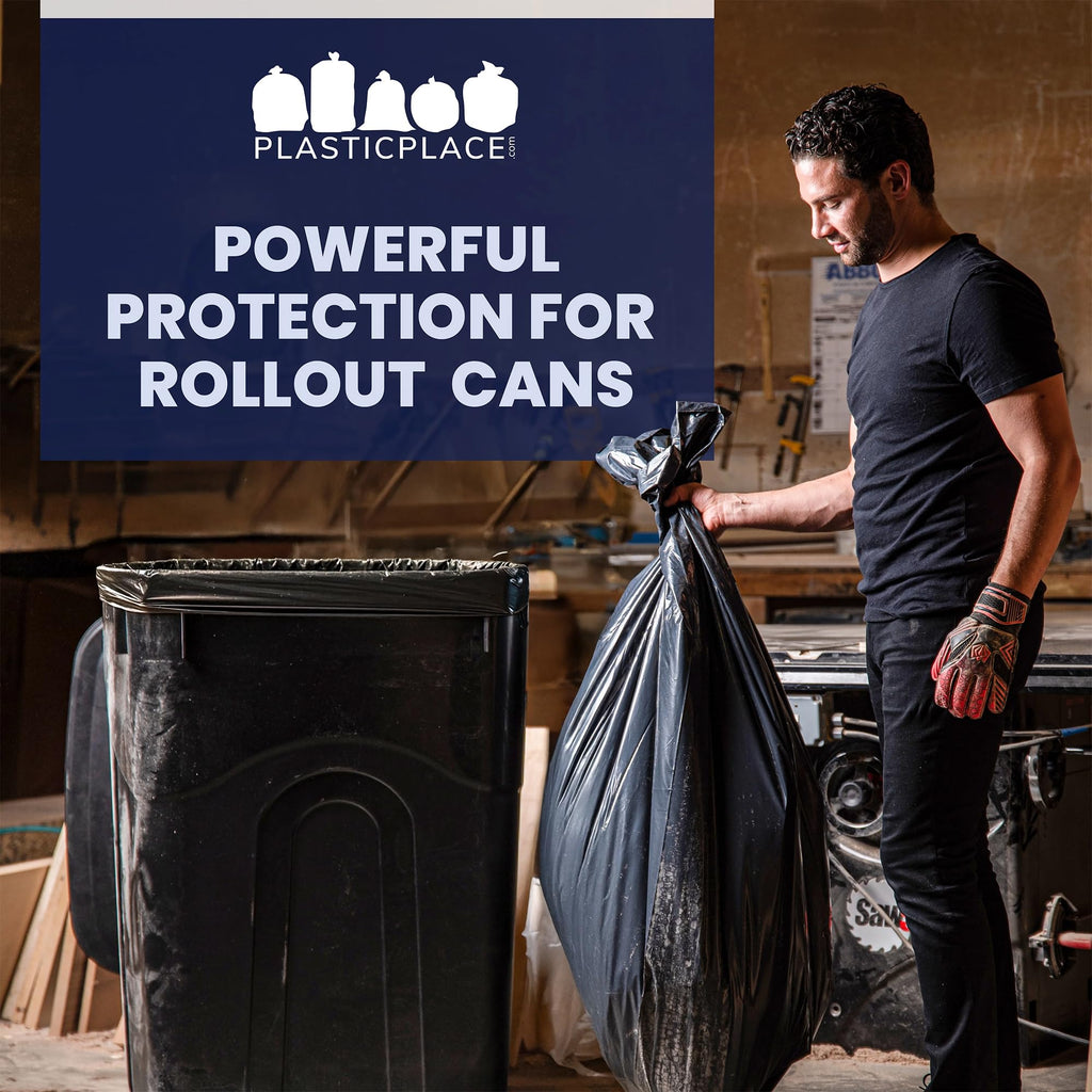 Plasticplace Heavy-Duty Black Trash Bags for Large Cans

