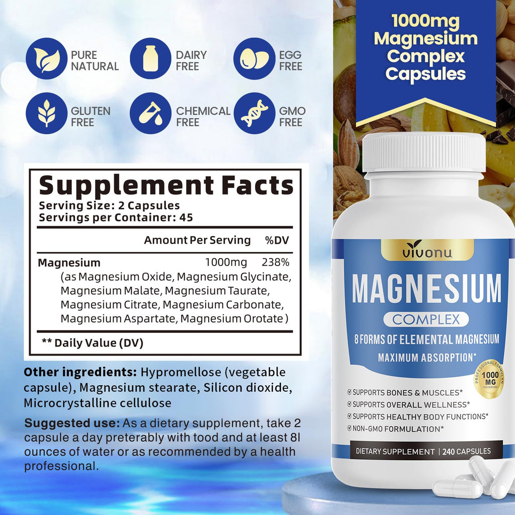 Magnesium Complex 1000mg - 8 Forms | Vegan

