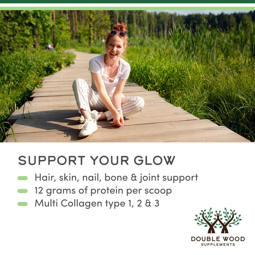 Double Wood Peptides Supplement | Hair, Skin & Joint Support

