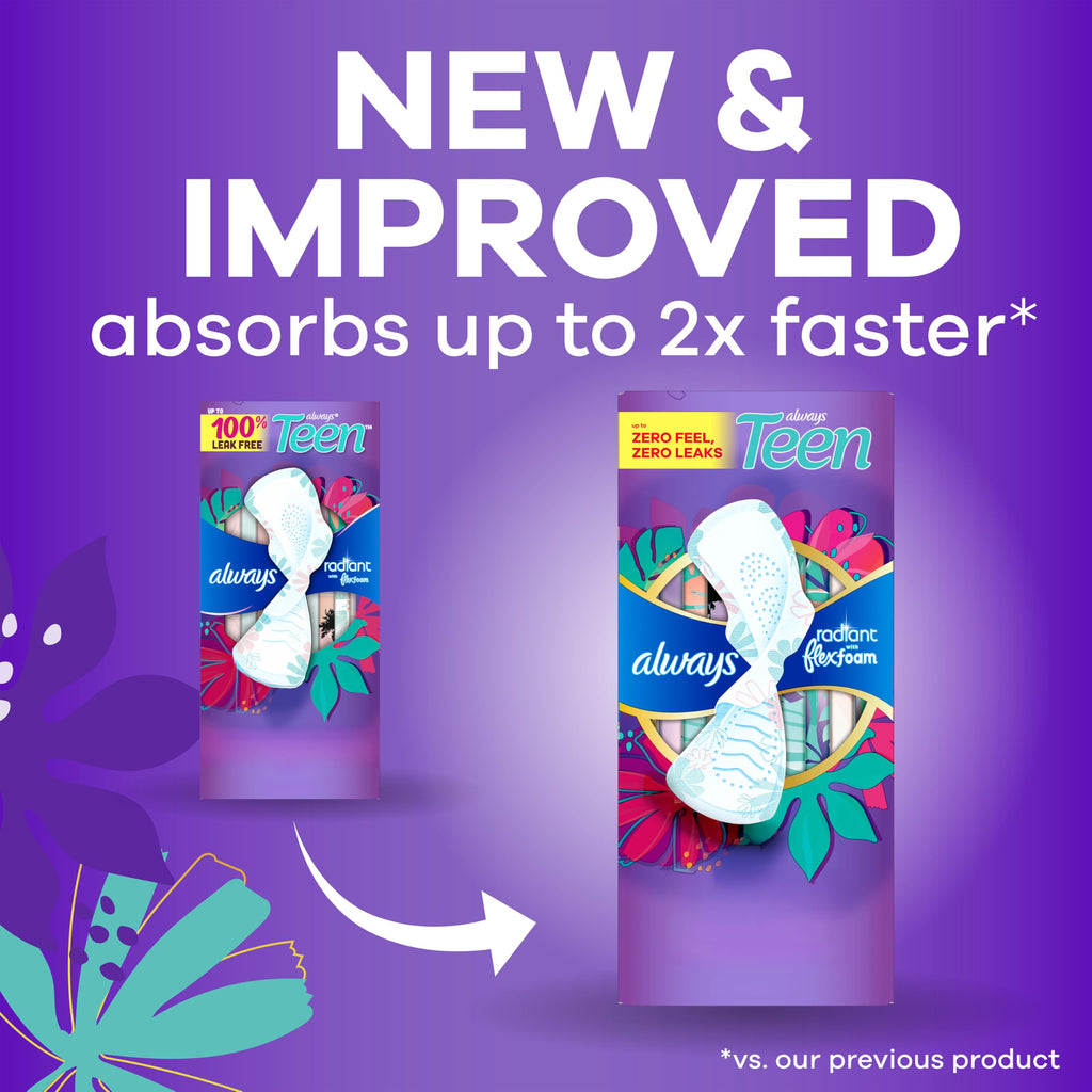Always Radiant Teen Pads with FlexFoam

