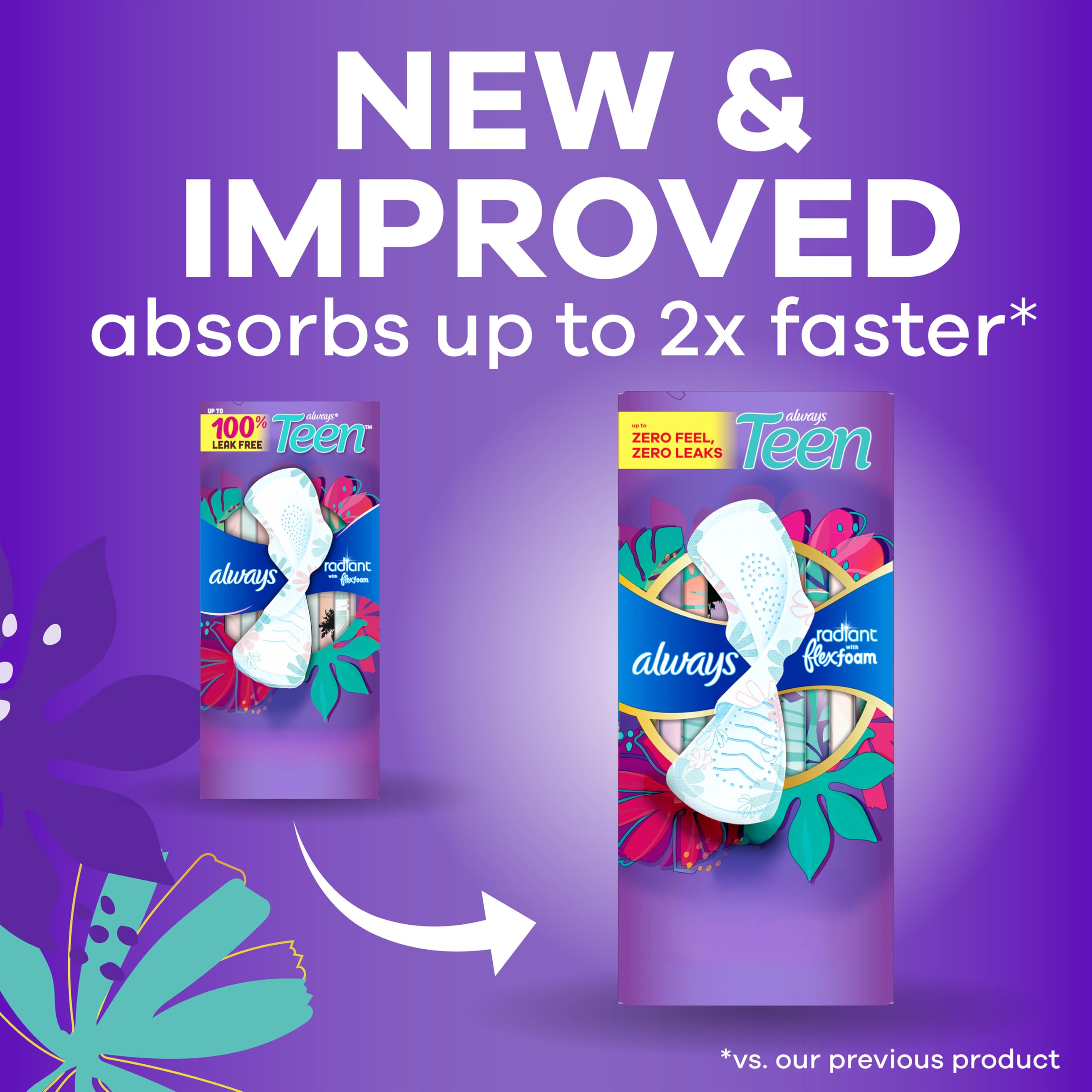 Always Radiant Teen Pads with FlexFoam

