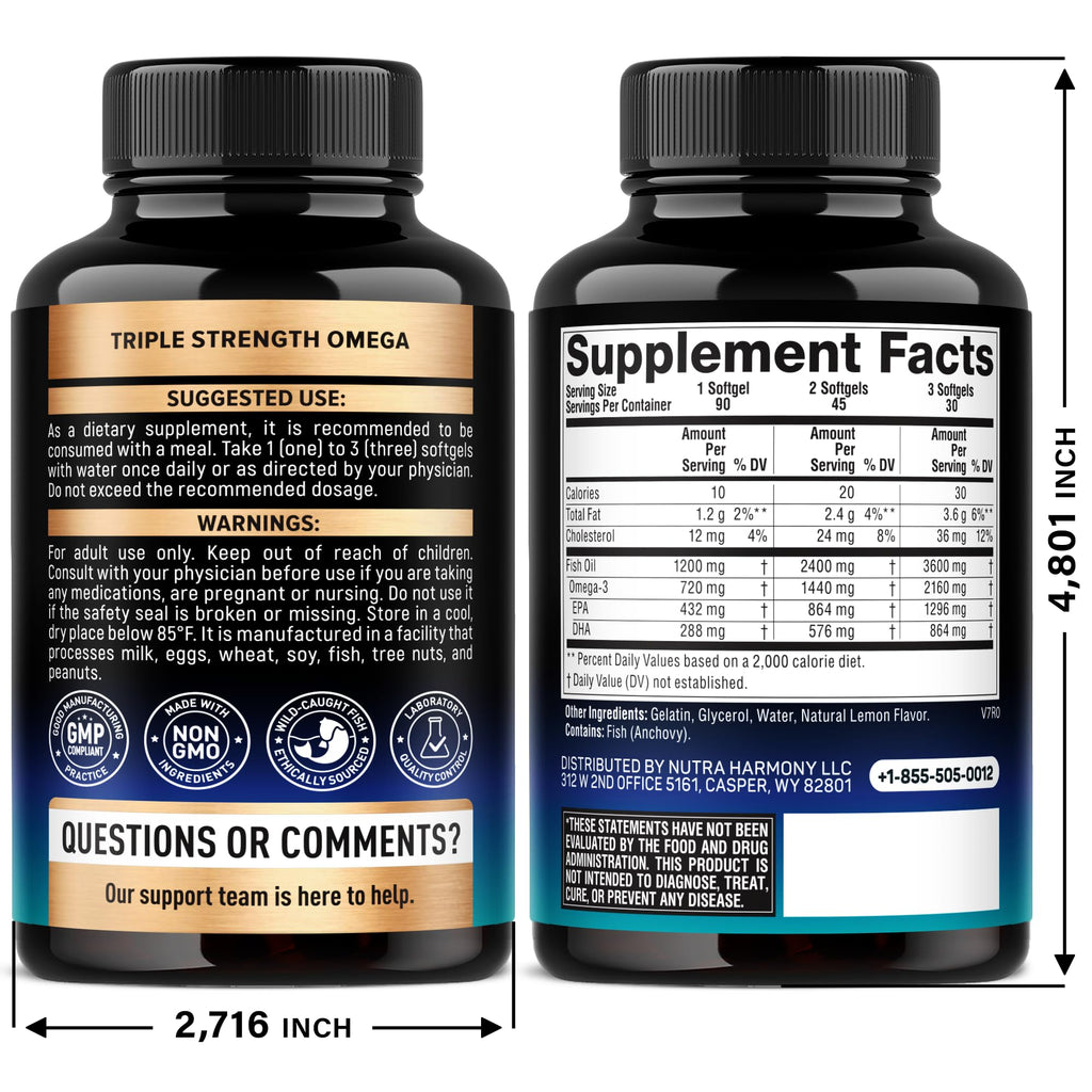 NutraHarmony Omega-3 Fish Oil Supplement

