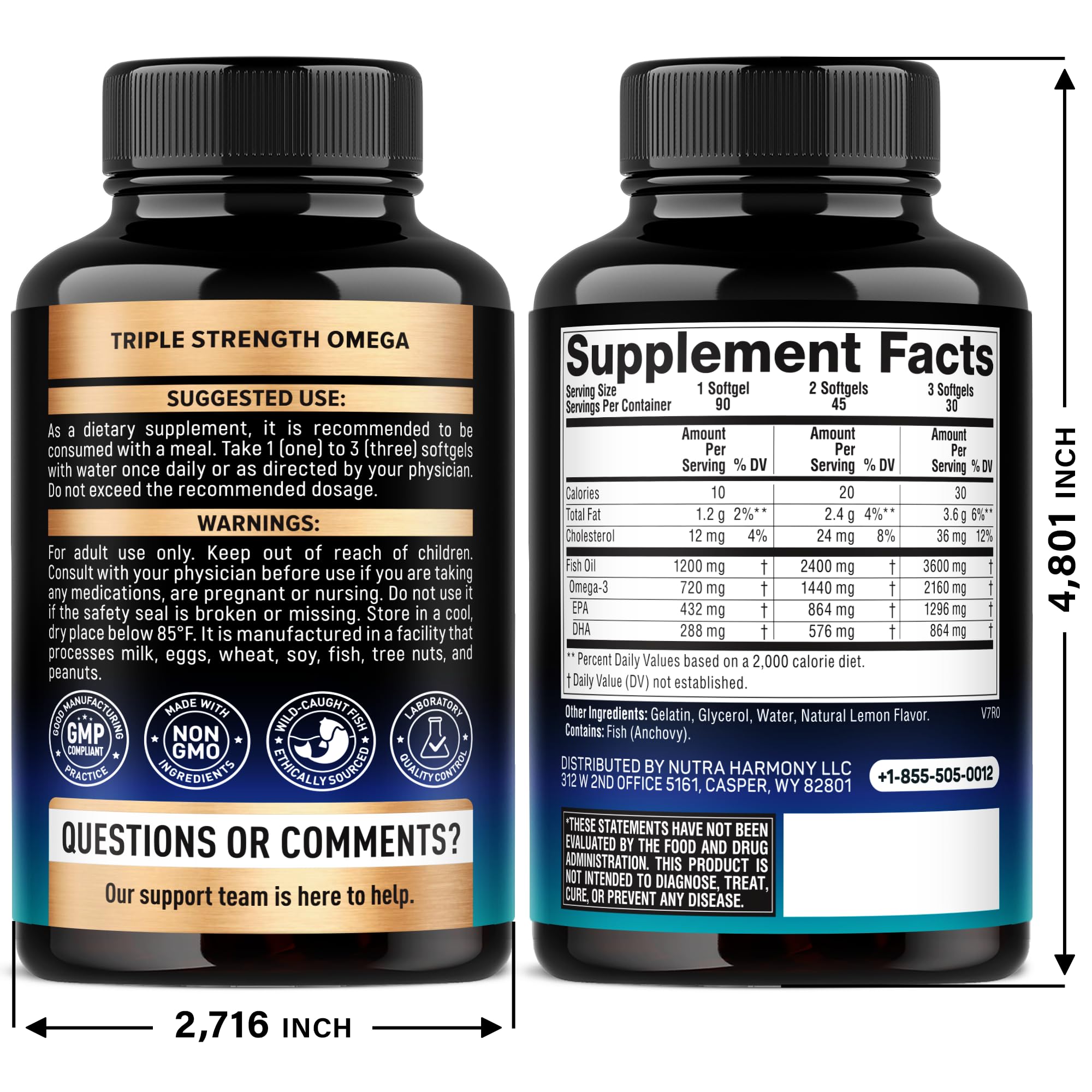 NutraHarmony Omega-3 Fish Oil Supplement

