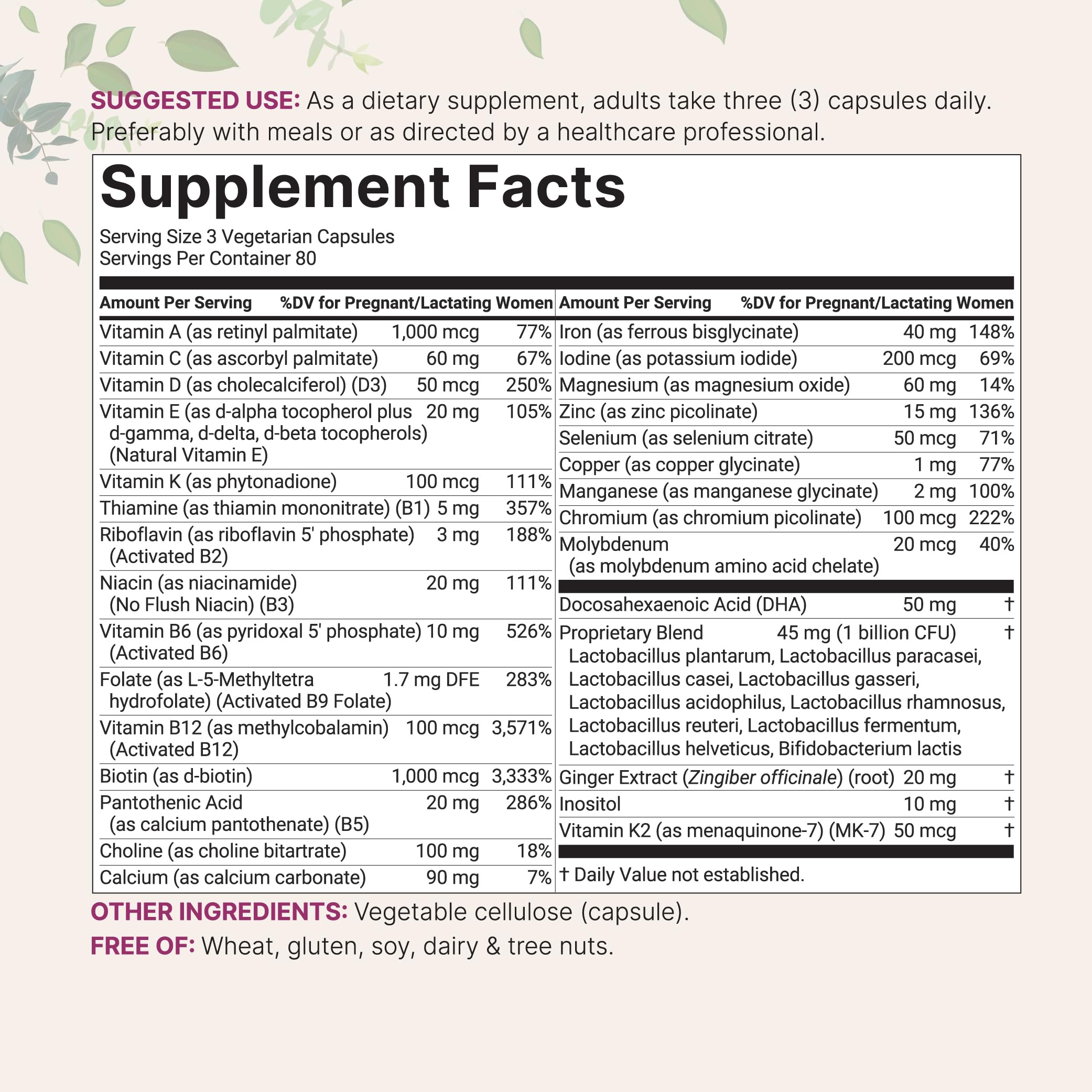 Micro Ingredients Prenatal Vitamin – Methylated Formula

