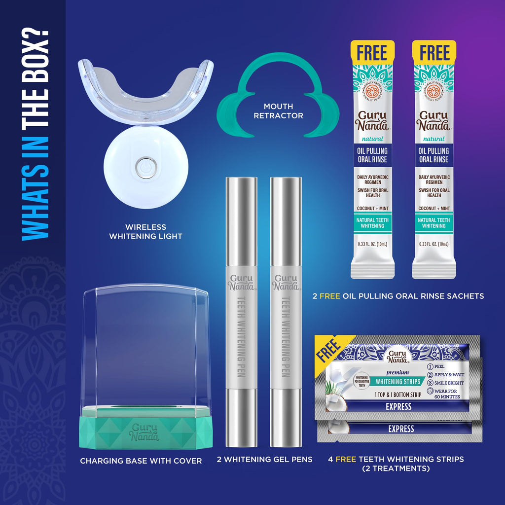 GuruNanda Teeth Whitening Kit with LED Light


